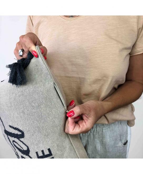 Декоративна подушка Home,sweet home  сіра