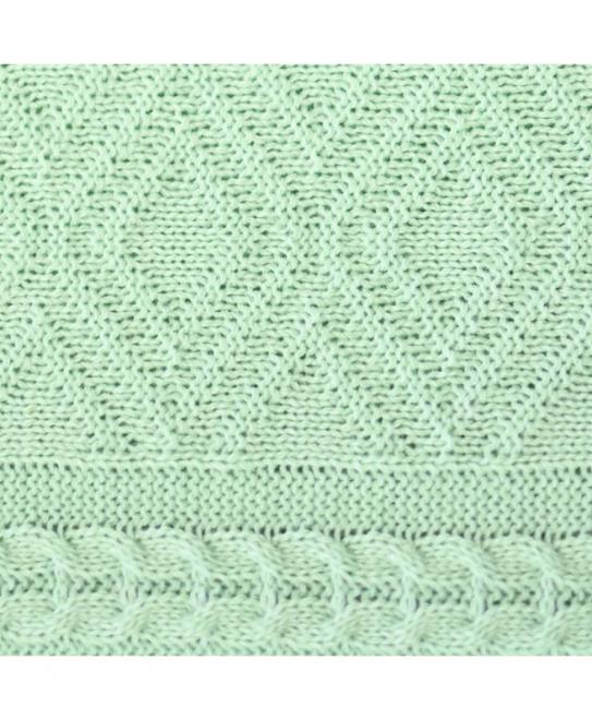 Декоративна подушка в'язана Ажурна м'ятна