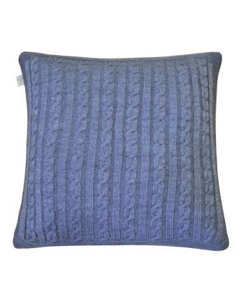 Декоративна наволочка в'язана SOFT синiй меланж Декоративна наволочка в'язана SOFT синiй меланж