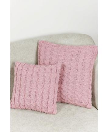 Декоративна наволочка в'язана Коси рожева