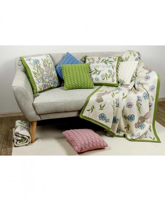 Декоративна наволочка в'язана Коси волошкова