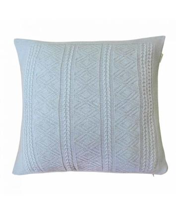 Декоративна наволочка в'язана Ажурна сiра Декоративна наволочка в'язана Ажурна сiра