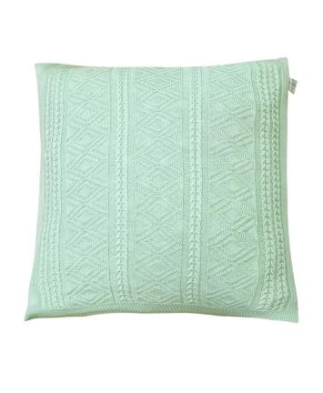 Декоративна наволочка в'язана Ажурна м'ятна Декоративна наволочка в'язана Ажурна м'ятна