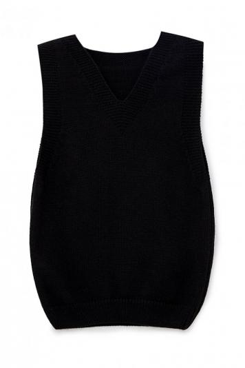 В'язана жилетка для хлопчика чорна В'язана жилетка для хлопчика чорна