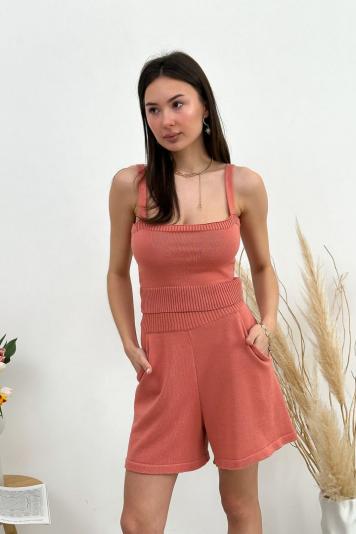 Топ вязаный прямой Joy Кораловый