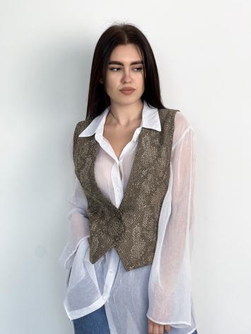 Жіночий жилет Python коричневий