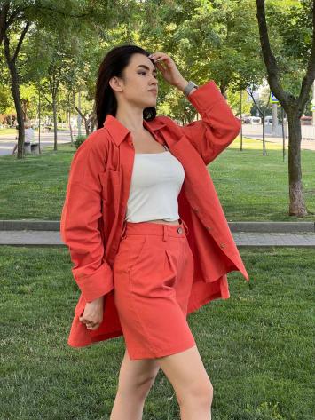  Костюм жіночий сорочка та шорти Корал