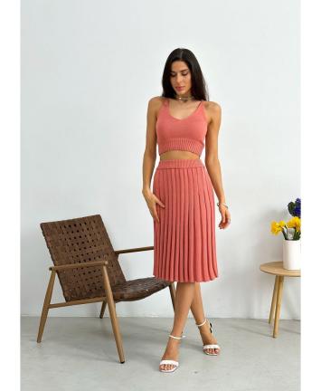 Юбка женская плиссе Joy кораловая