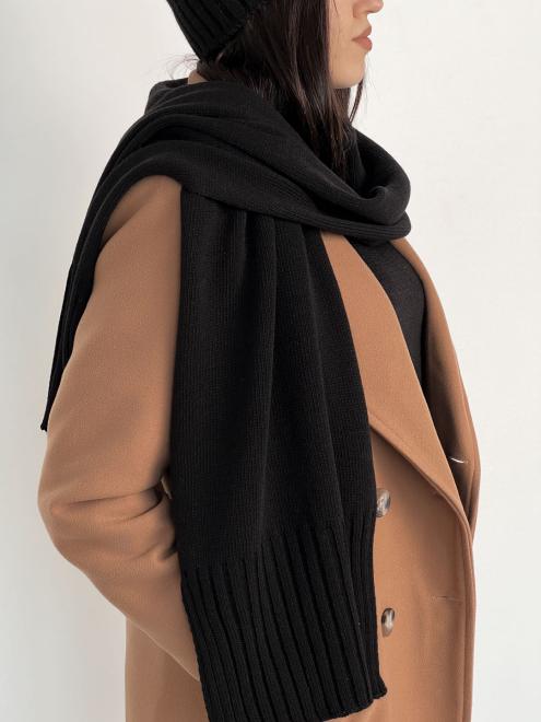 В'язаний шарф жіночий теплий чорний