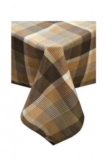 Скатертина на стіл Toffee коричнева клiтинка