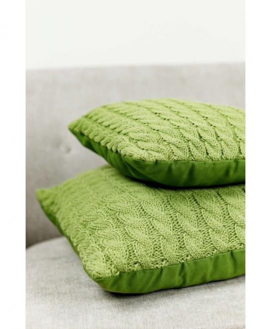 Декоративна наволочка в'язана Коси травяна