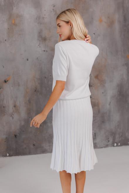 Спідниця плісе міді в'язана Біла