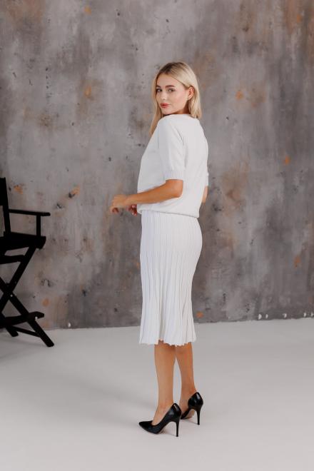 Спідниця плісе міді в'язана Біла