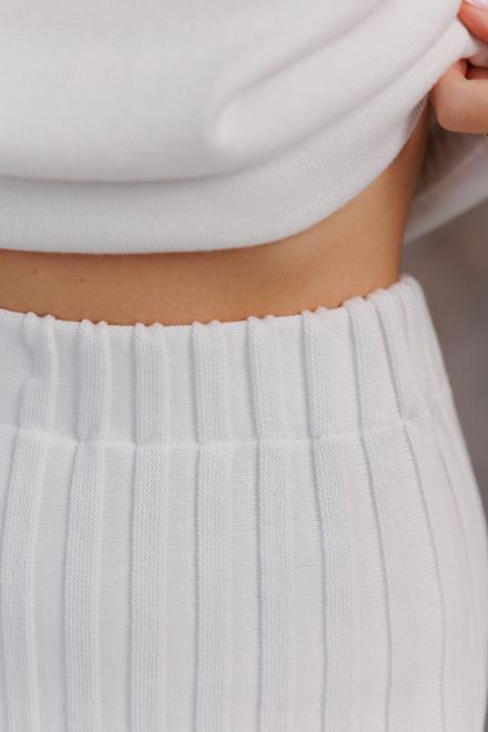 Спідниця плісе міді в'язана Біла