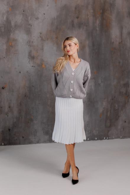 Спідниця плісе міді в'язана Біла