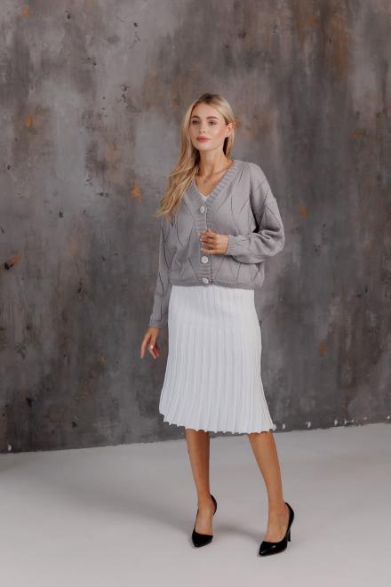 Спідниця плісе міді в'язана Біла