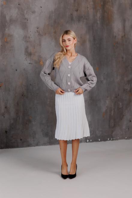 Спідниця плісе міді в'язана Біла