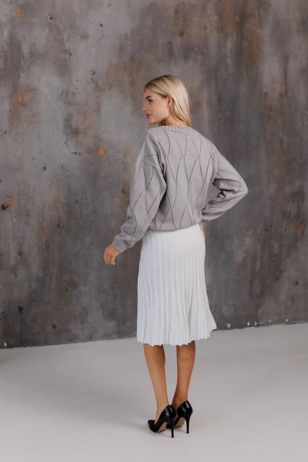 Спідниця плісе міді в'язана Біла