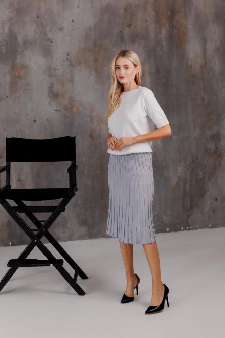 Спідниця плісе міді в'язана Сіра