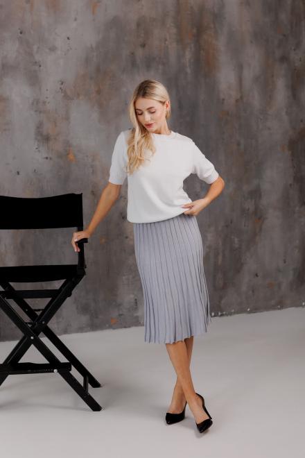 Спідниця плісе міді в'язана Сіра