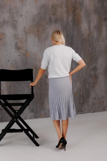 Спідниця плісе міді в'язана Сіра