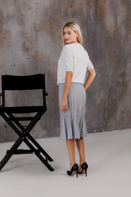 Спідниця плісе міді в'язана Сіра