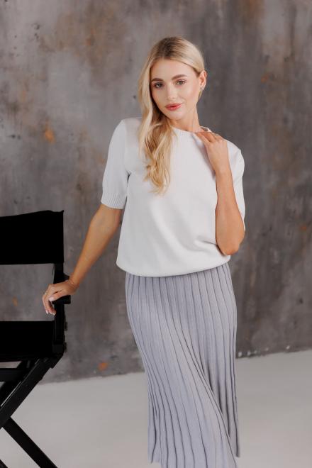 Спідниця плісе міді в'язана Сіра