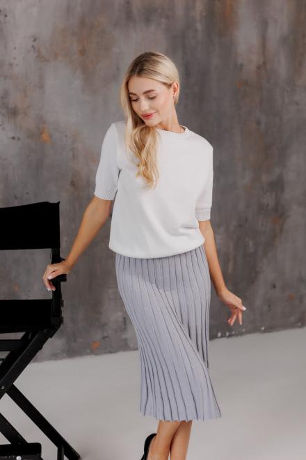 Спідниця плісе міді в'язана Сіра