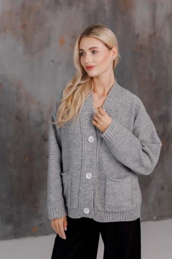 Кардиган в'язаний жіночий Casual Wool Сірий Кардиган в'язаний жіночий Casual Wool Сірий