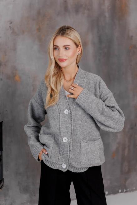 Кардиган в'язаний жіночий Casual Wool Сірий