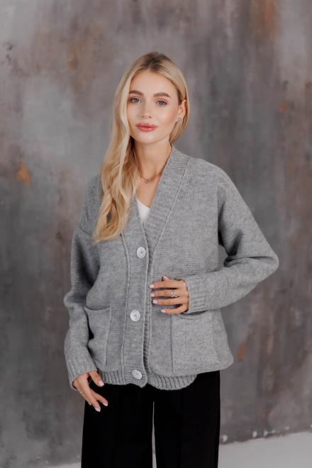 Кардиган в'язаний жіночий Casual Wool Сірий