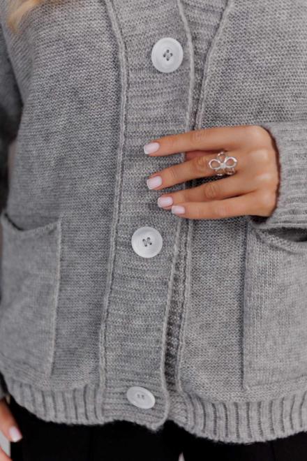 Кардиган в'язаний жіночий Casual Wool Сірий