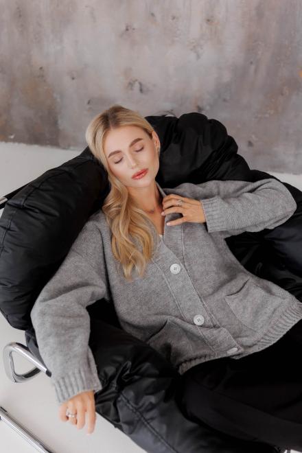 Кардиган в'язаний жіночий Casual Wool Сірий