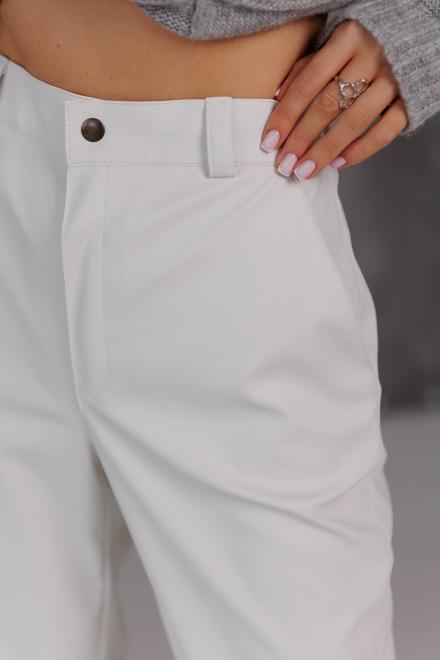 Штани шкіряні жіночі білі