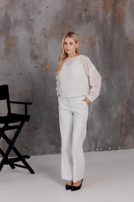 Штани шкіряні жіночі білі