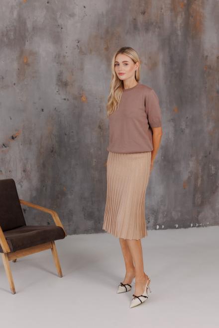 Спідниця плісе міді в'язана Бежева