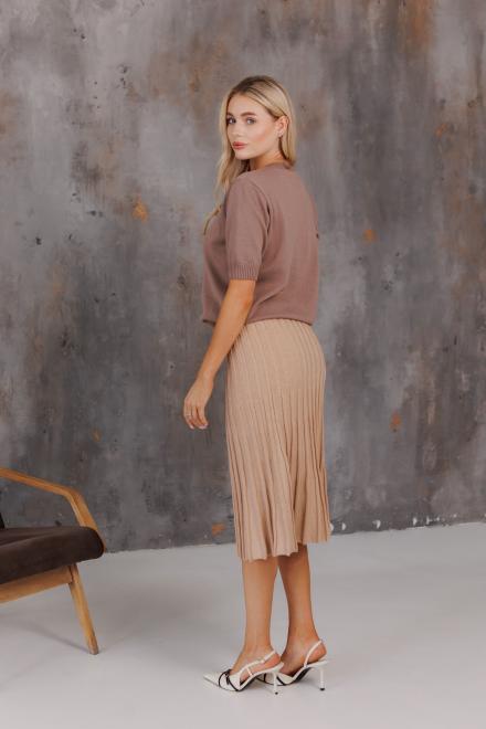 Спідниця плісе міді в'язана Бежева