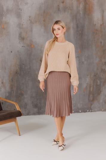 Спідниця плісе міді в'язана Тауп Спідниця плісе міді в'язана Тауп