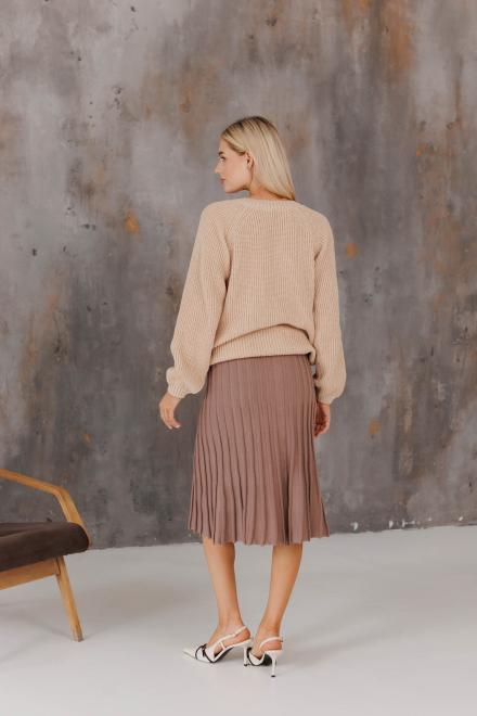 Спідниця плісе міді в'язана Тауп
