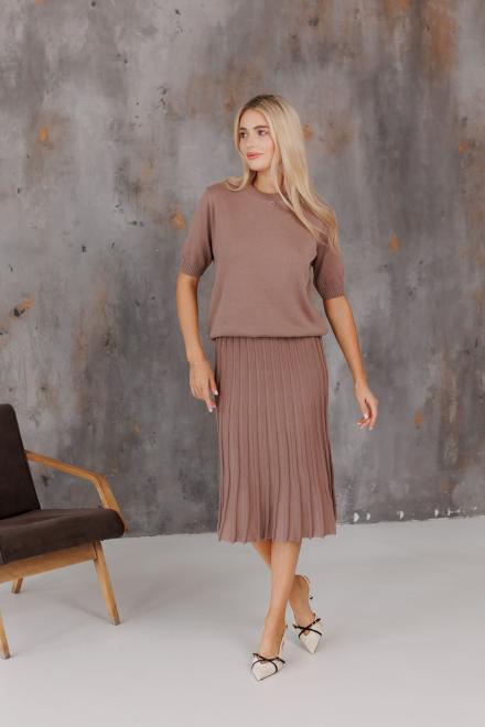 Спідниця плісе міді в'язана Тауп