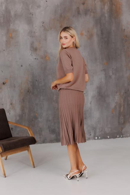 Спідниця плісе міді в'язана Тауп