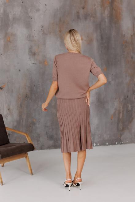 Спідниця плісе міді в'язана Тауп