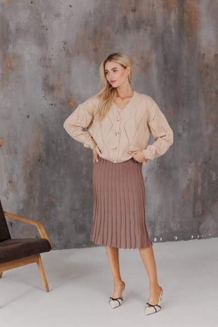 Спідниця плісе міді в'язана Тауп