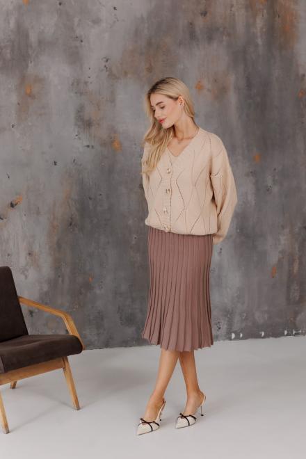 Спідниця плісе міді в'язана Тауп