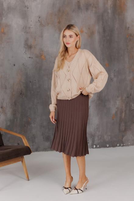 Спідниця плісе міді в'язана Шоколад