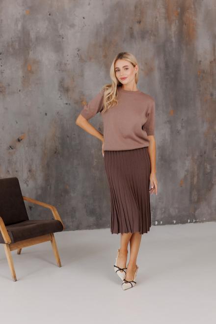 Спідниця плісе міді в'язана Шоколад
