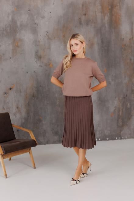 Спідниця плісе міді в'язана Шоколад