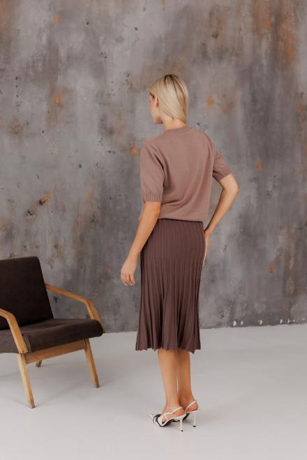 Спідниця плісе міді в'язана Шоколад