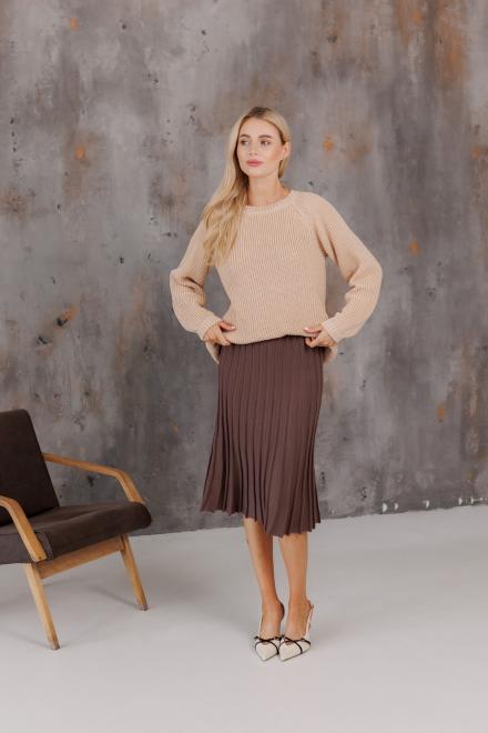 Спідниця плісе міді в'язана Шоколад