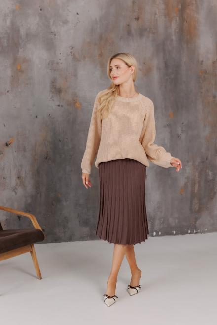 Спідниця плісе міді в'язана Шоколад